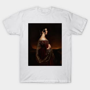 Portrait of a Lady with Pearls by Ary Scheffer T-Shirt